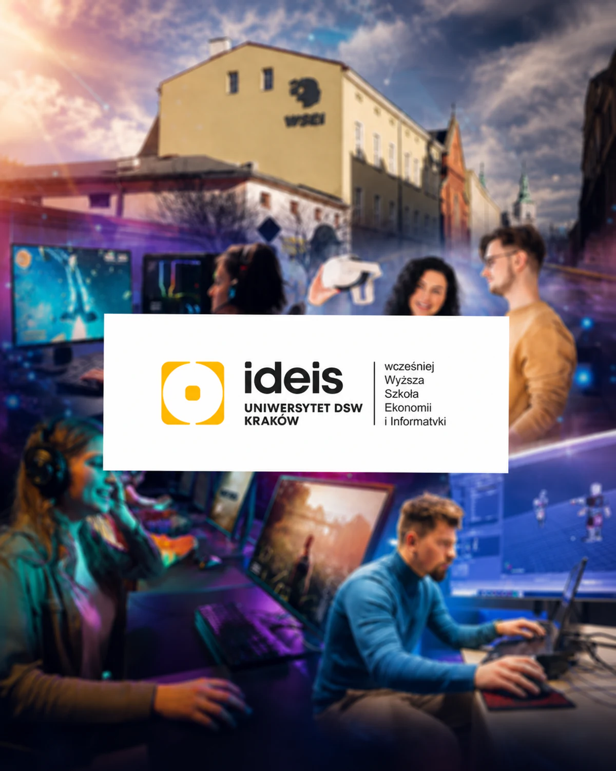 IDEIS and DSW University Kraków education artwork collage