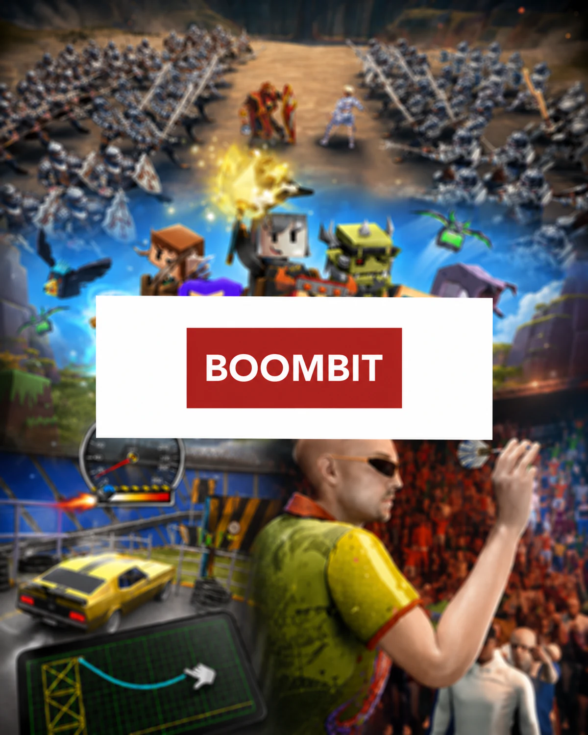 BoomBit game development artwork collage