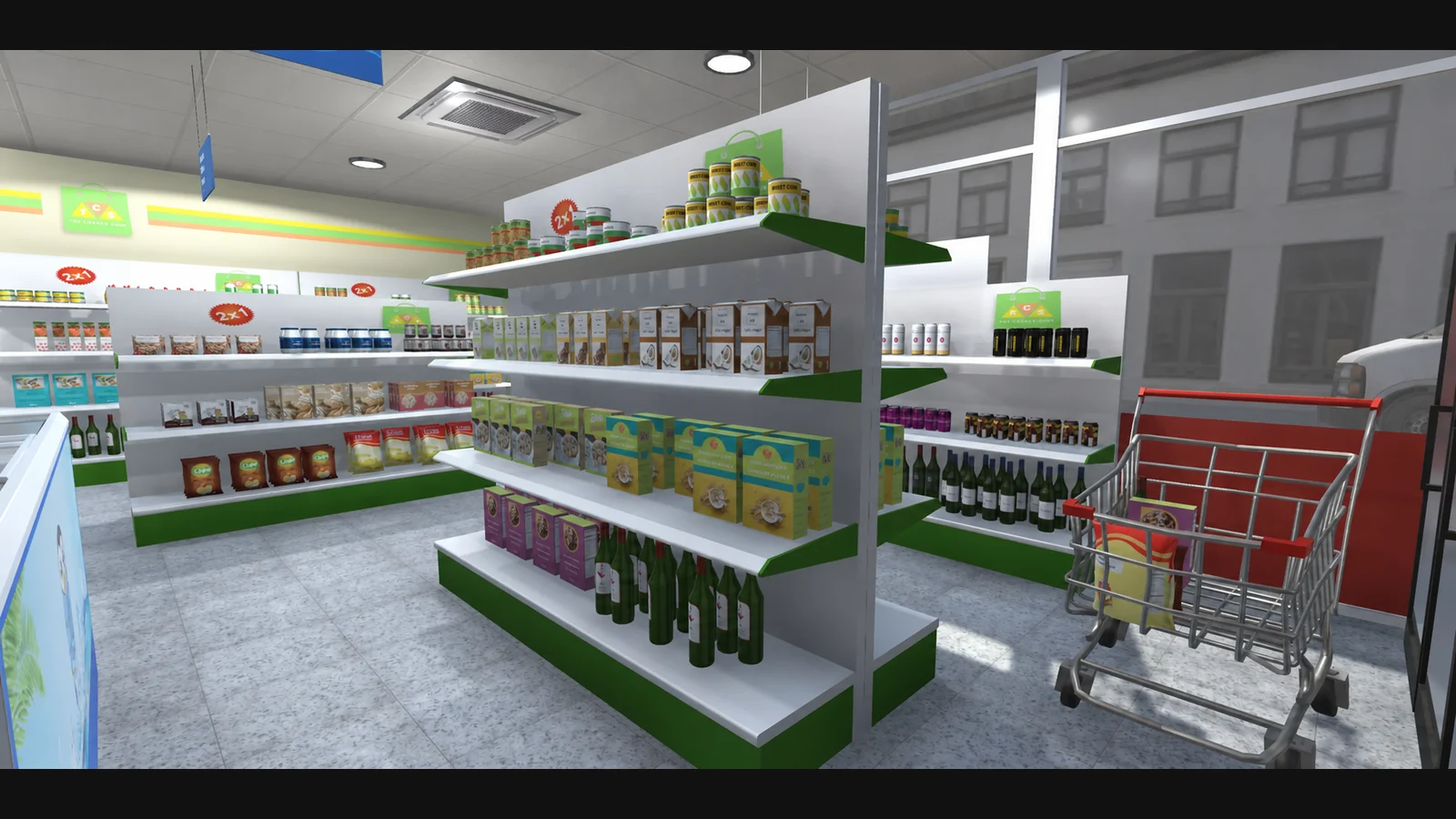 CXRT grocery-store environment used by the mixed-reality application